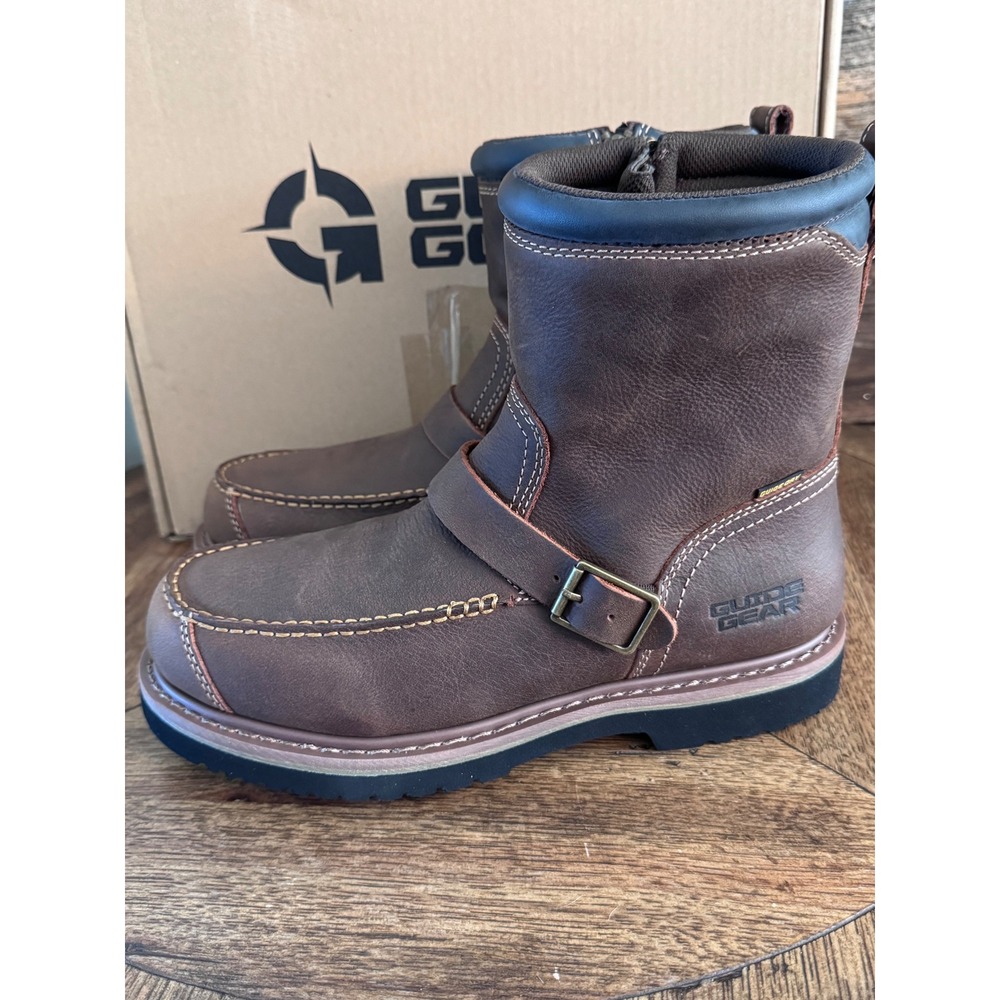 Guide Gear Field Uplander SZ Brown Leather Waterproof Moc Toe Boots 10.5D 710708